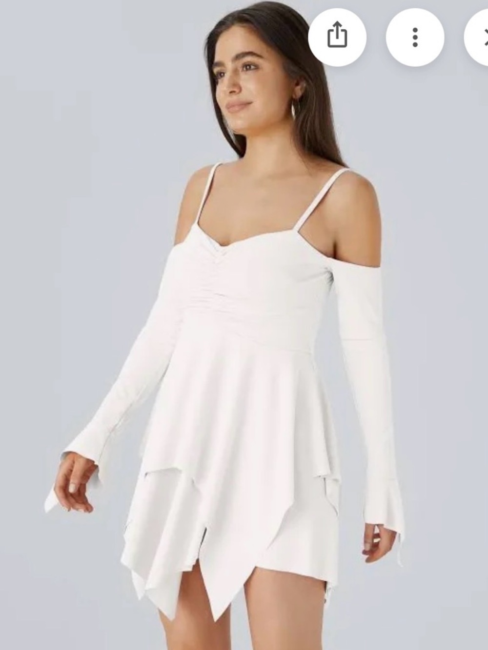 Halara Ruched Halter Mini Dress Color Pink - Picture 2 of 5
